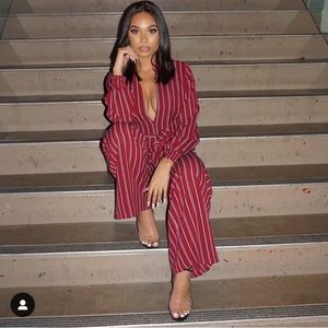 Red Striped Jumpsuit